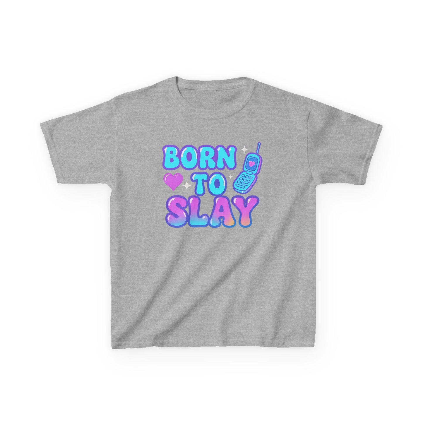 "Born to Slay" Kids Cotton Tee, Fun Kids T-Shirt, Youth Expression Shirt, Birthday Gift for Kids, Cool Casual Wear