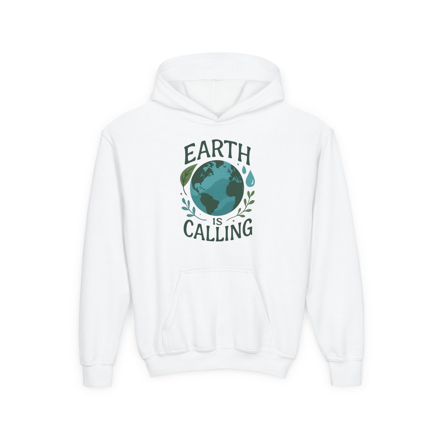 Earth is Calling Youth Hoodie, Eco-Friendly Sweatshirt, Nature Lover Gift, Earth Day Apparel, Sustainable Fashion