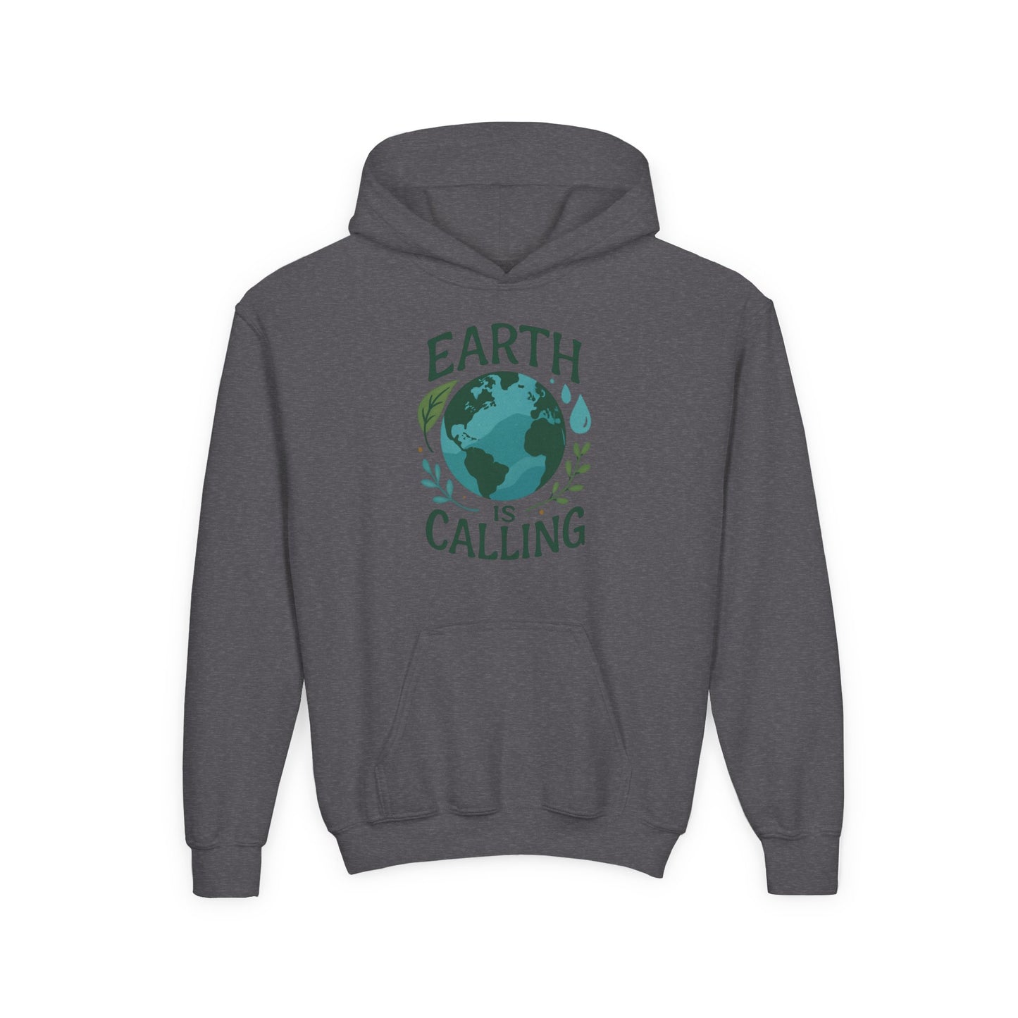 Earth is Calling Youth Hoodie, Eco-Friendly Sweatshirt, Nature Lover Gift, Earth Day Apparel, Sustainable Fashion