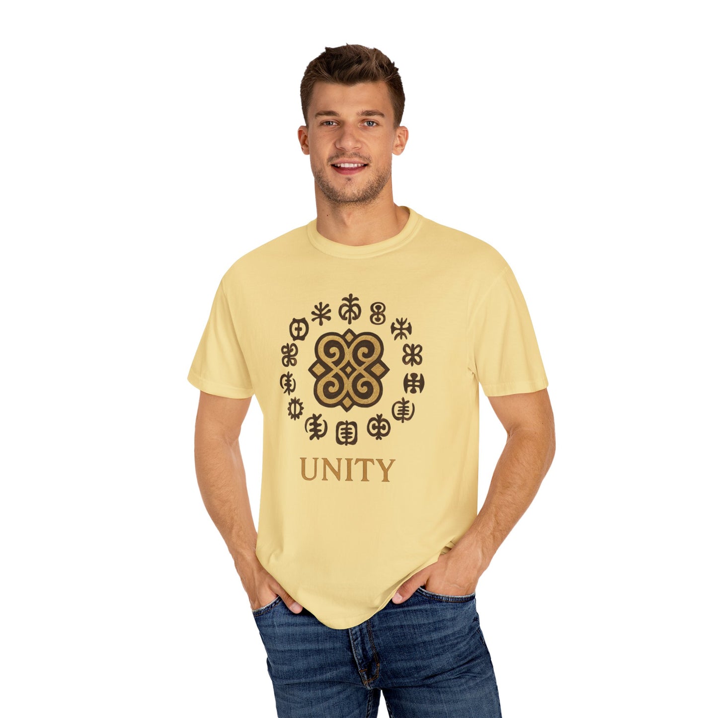Unity Unisex Garment-Dyed T-shirt, Casual Wear, Gift for Friends, Cultural Inspiration, Celebration of Togetherness
