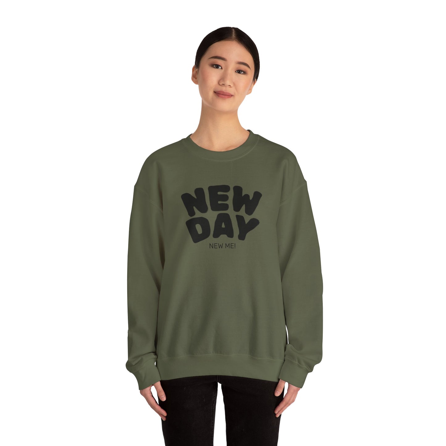Inspirational Crewneck Sweatshirt - "New Day, New Me" - Cozy Gift for Wellness, Inspirational Apparel, Self-Care, Everyday Wear, [...]