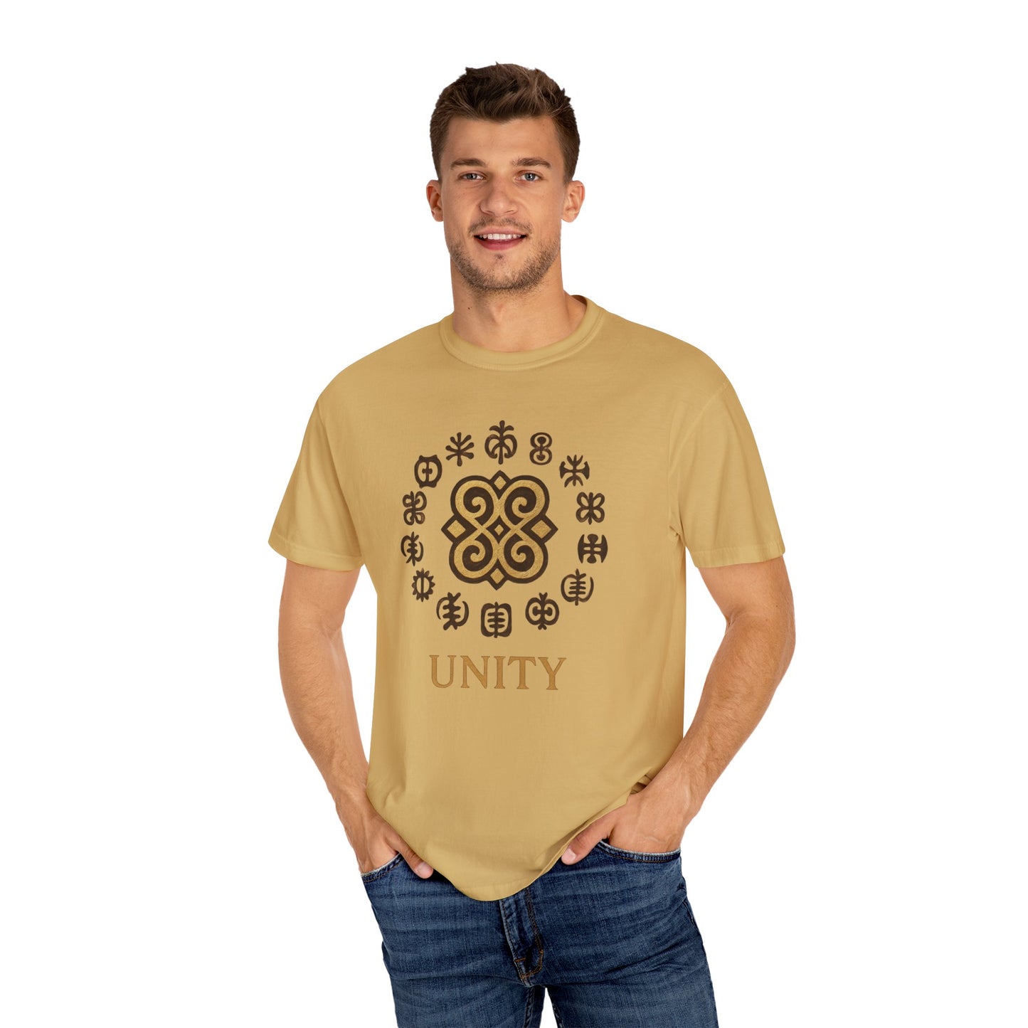 Unity Unisex Garment-Dyed T-shirt, Casual Wear, Gift for Friends, Cultural Inspiration, Celebration of Togetherness
