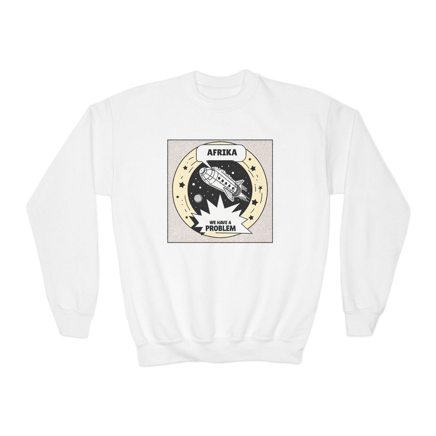 Youth Crewneck Sweatshirt with 'AFRIKA' Graphic - Cozy Casual Wear, Perfect for Everyday, Gifts, Earth Day, Travel, Eco-Friendly