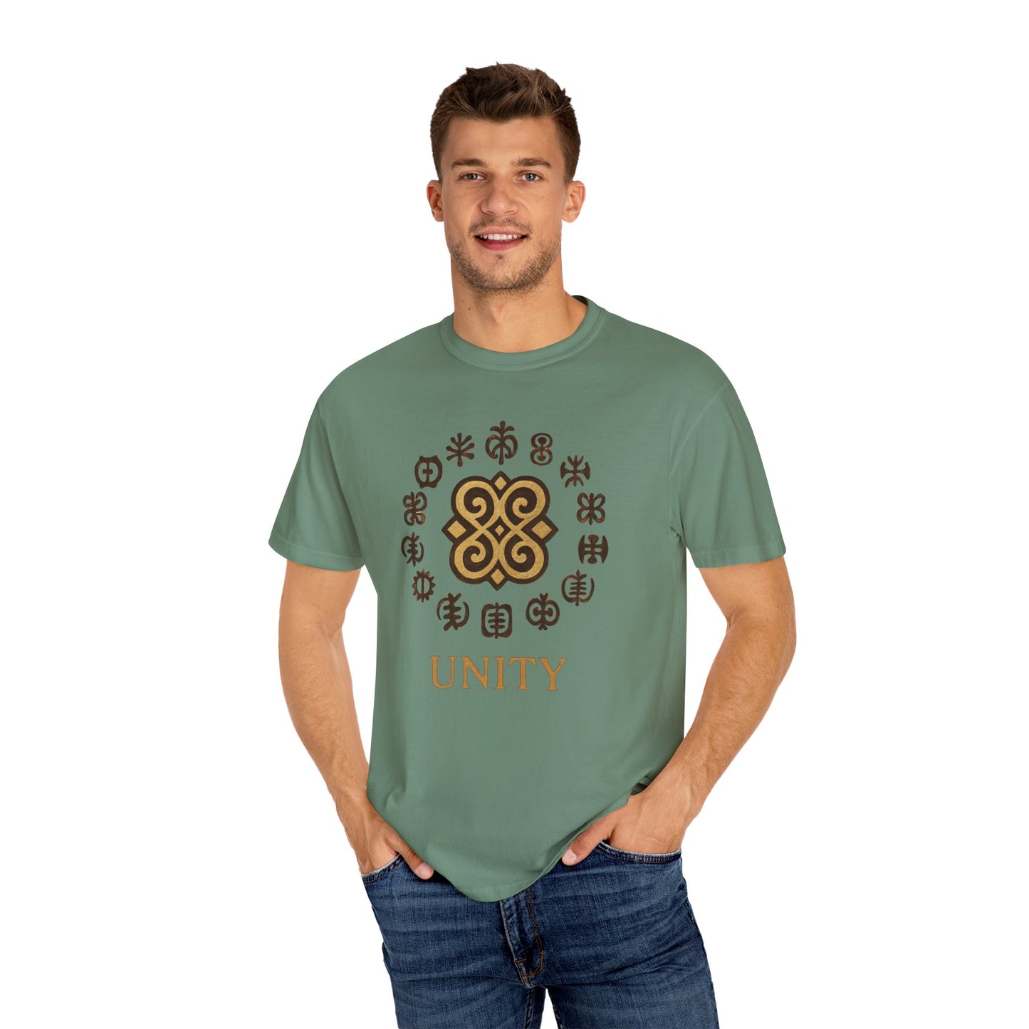 Unity Unisex Garment-Dyed T-shirt, Casual Wear, Gift for Friends, Cultural Inspiration, Celebration of Togetherness