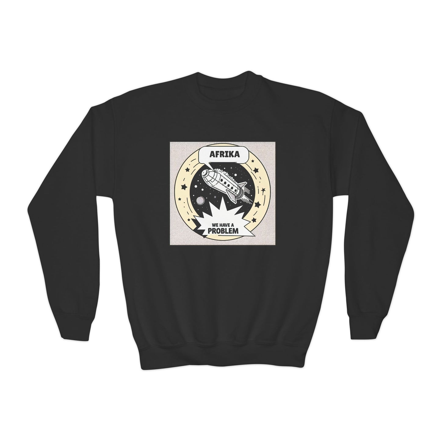 Youth Crewneck Sweatshirt with 'AFRIKA' Graphic - Cozy Casual Wear, Perfect for Everyday, Gifts, Earth Day, Travel, Eco-Friendly