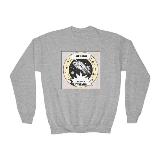 Youth Crewneck Sweatshirt with 'AFRIKA' Graphic - Cozy Casual Wear, Perfect for Everyday, Gifts, Earth Day, Travel, Eco-Friendly
